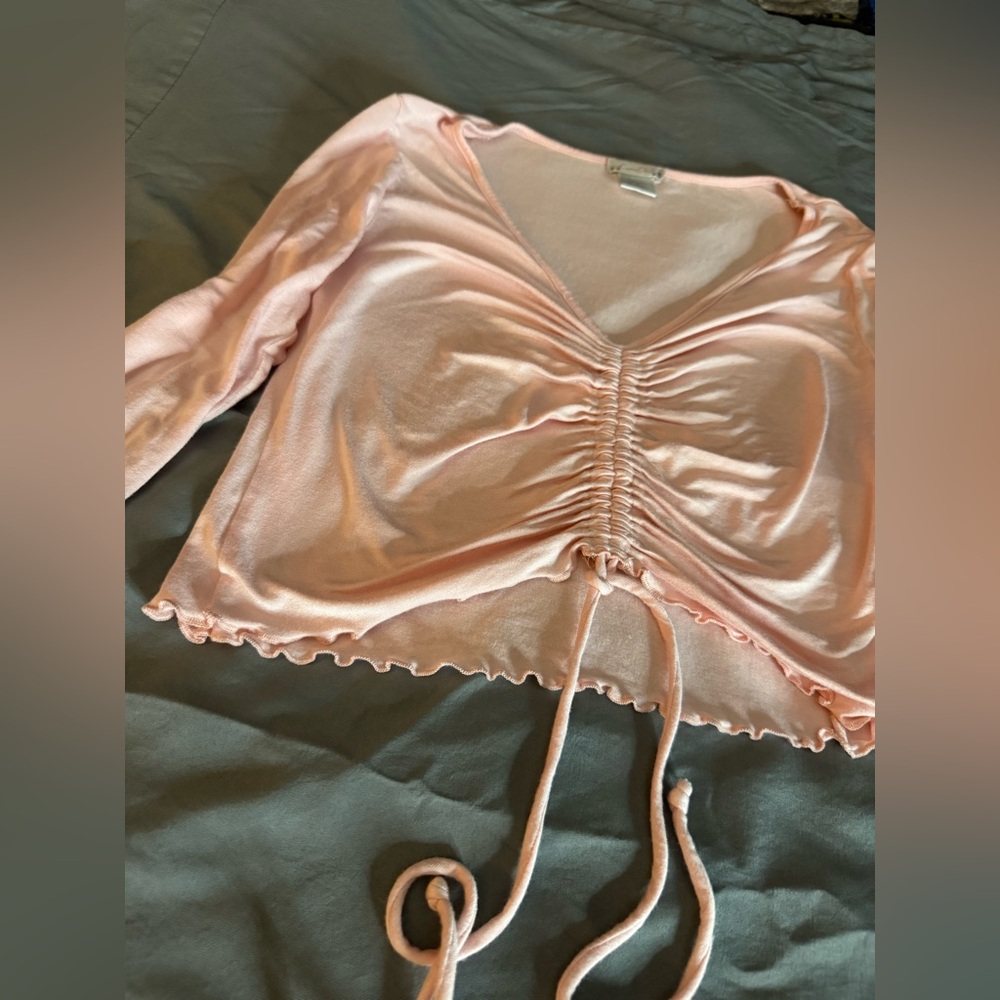 Elegant Pink Ruched Women's Crop Top